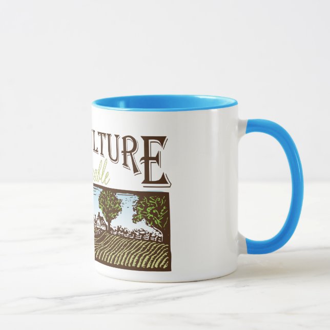 Sustainable Agriculture farm scene Mug (Right)