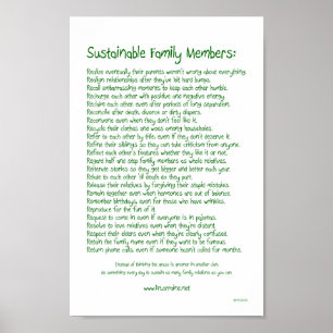 Sustainable Family Members Poster