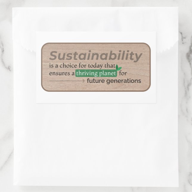 Sustainable Living Inspirational Quote Typography  Sticker (Bag)