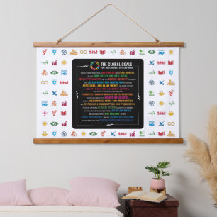 Sustainable SDG Decor for Home, Office & Classroom Hanging Tapestry