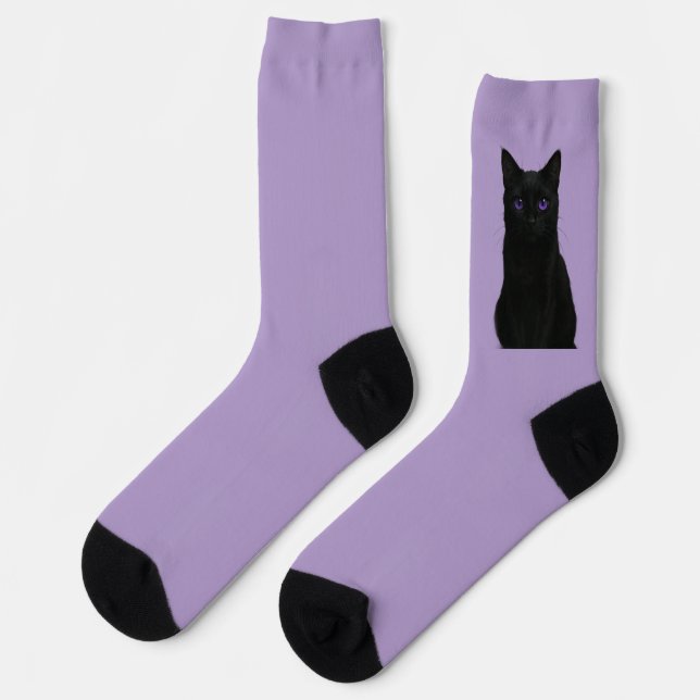 Sustainable socks mythical black cat (Left)