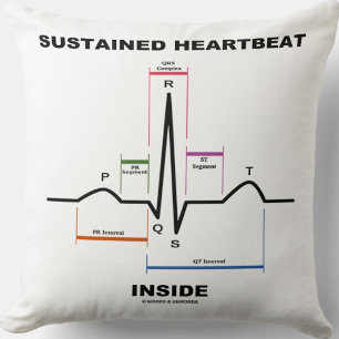 Sustained Heartbeat Inside Electrocardiogram Humou Throw Pillow