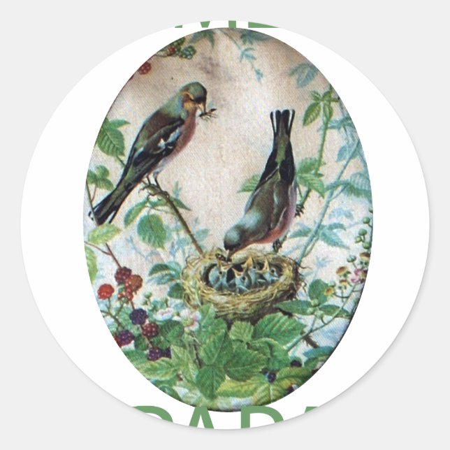 Sustaining the Flock: Capturing Nurturing Parental Classic Round Sticker (Front)