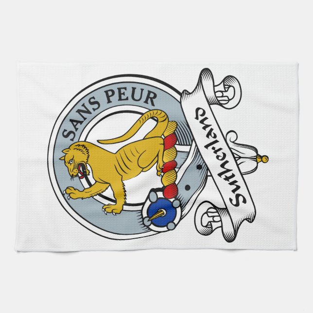 Sutherland Clan Badge Kitchen Towel (Horizontal)