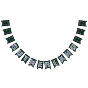 Sutherland District Tartan Bunting Flags