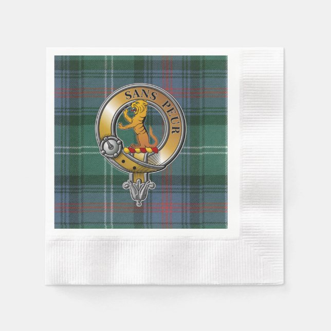 Sutherland Tartan & Badge Napkin (Front)
