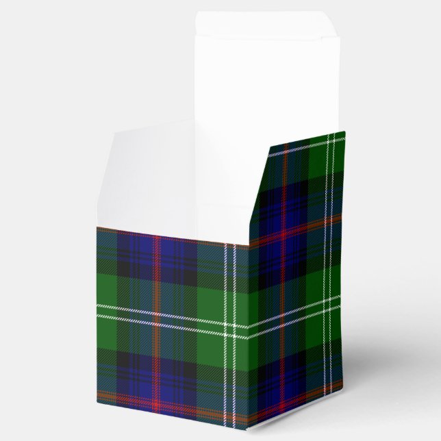 Sutherland tartan blue green plaid favor box (Opened)