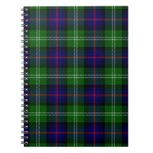 Sutherland tartan blue green plaid notebook