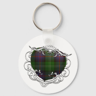 Sutherland Tartan Heart Keychain