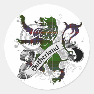 Sutherland Tartan Lion Classic Round Sticker