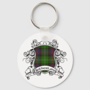 Sutherland Tartan Shield Keychain