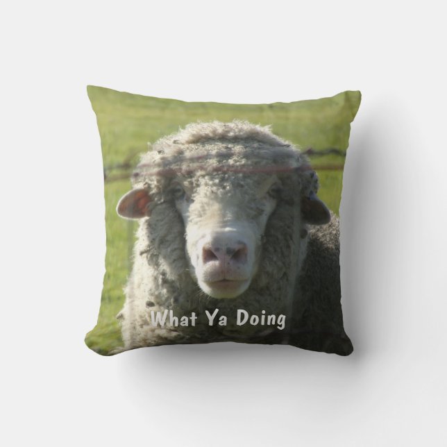 Sutter Buttes Mountain Range curious sheep pillow  (Front)