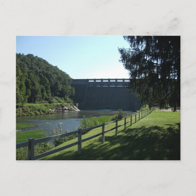 Sutton Dam on Elk River, Sutton, West Virgina Postcard (Front)