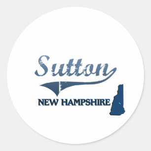 Sutton New Hampshire City Classic Round Sticker