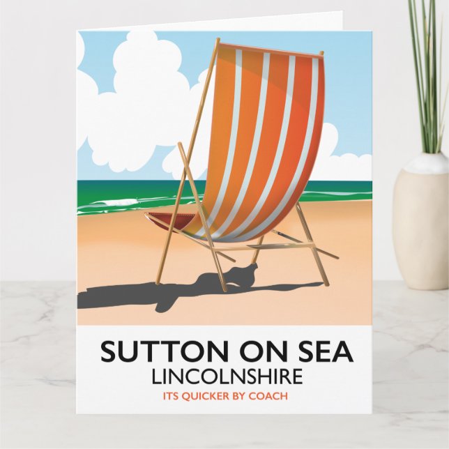 Sutton on Sea seaside travel poster. Card (Front)