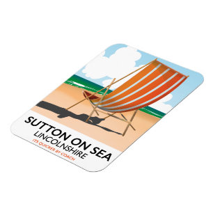 Sutton on Sea seaside travel poster. Magnet