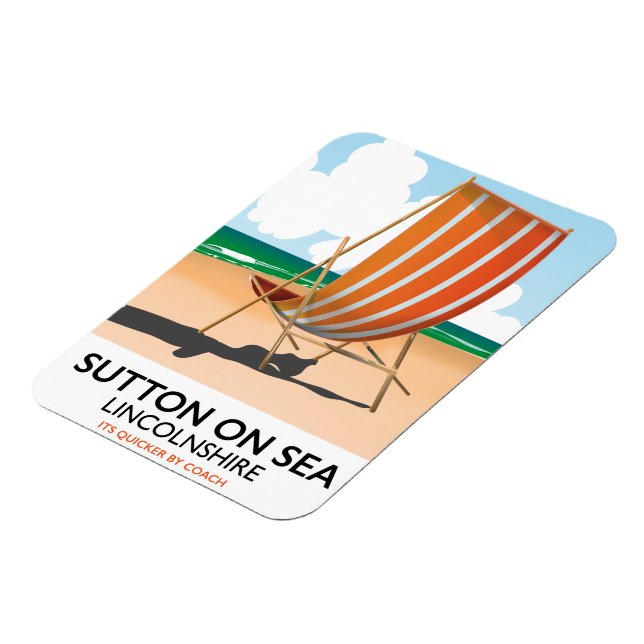 Sutton on Sea seaside travel poster. Magnet (Left Side)