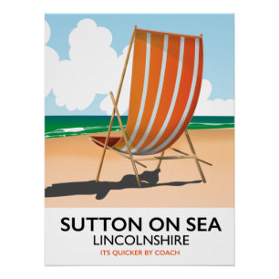 Sutton on Sea seaside travel poster. Poster