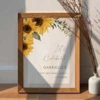 SUTTON Sunflower Birthday Party Sign Foam Board