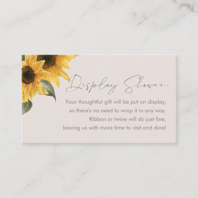 SUTTON Sunflower Display Shower Enclosure Card (Front)