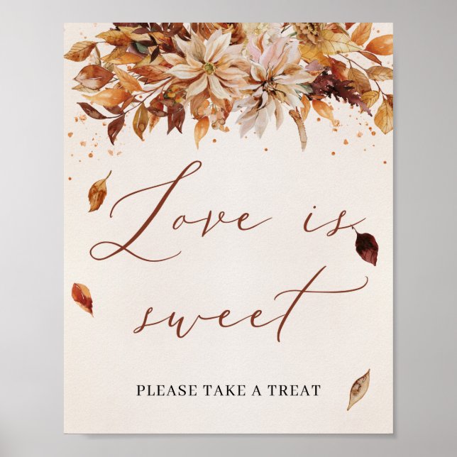 Sutumn Flowers Boho Marigold Love is Sweet Sign (Front)
