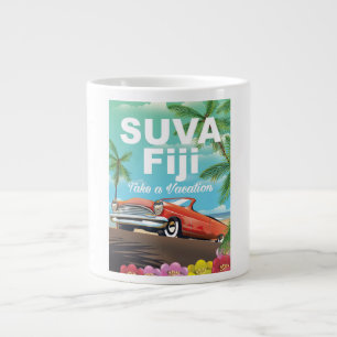 Suva, Fiji vintage vacation poster Large Coffee Mug