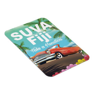 Suva, Fiji vintage vacation poster Magnet