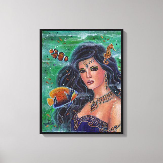 Suvarna mermaid art by Renee L. Lavoie Canvas Print (Front)