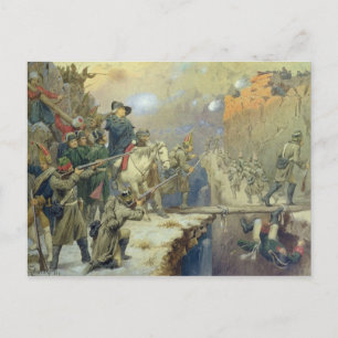 Suvorov crossing the Devil's Bridge in 1799, 1880 Postcard