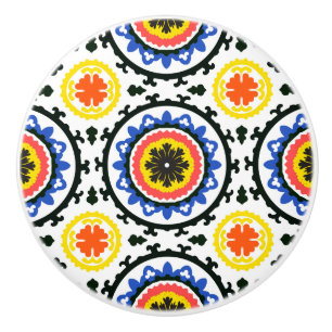 Suzani Pattern Ceramic Knob