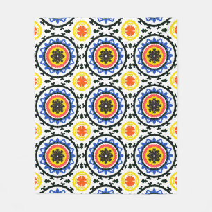 Suzani Pattern Fleece Blanket