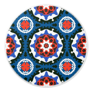 Suzani Pattern With Bold Ornament Ceramic Knob