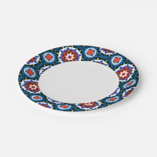 Suzani Pattern With Bold Ornament Paper Plate