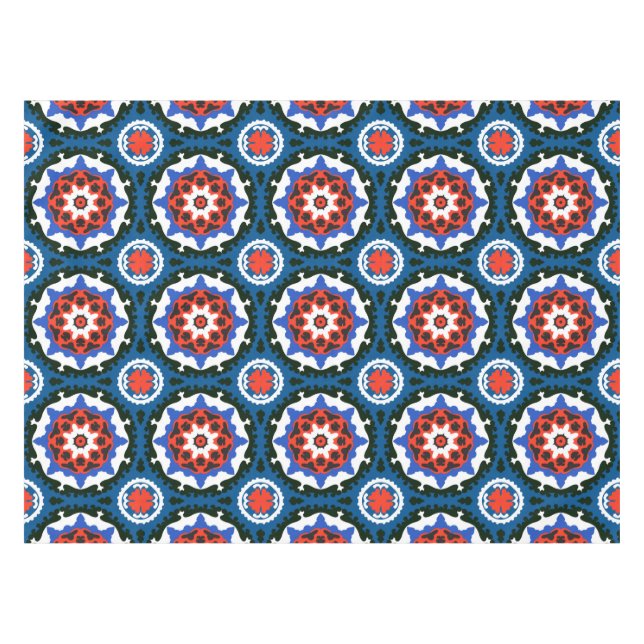 Suzani Pattern With Bold Ornament Tablecloth (Front (Horizontal))
