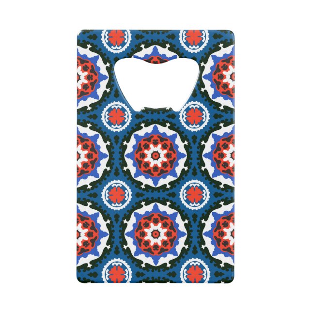 Suzani Pattern With Bold Ornament Wallet Bottle Opener (Front)