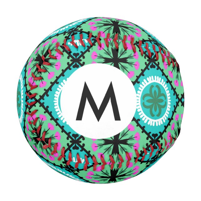 Suzani Pattern with Uzbek and Kazakh Motifs Baseball (Front Left)