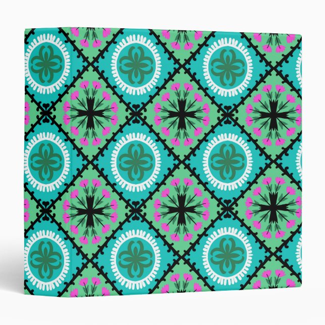 Suzani Pattern with Uzbek and Kazakh Motifs Binder (Front/Spine)