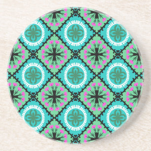 Suzani Pattern with Uzbek and Kazakh Motifs Coaster