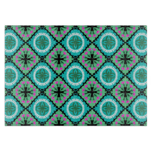 Suzani Pattern with Uzbek and Kazakh Motifs Cutting Board