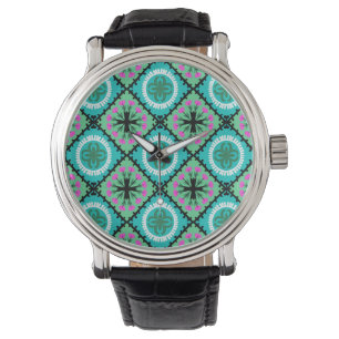 Suzani Pattern with Uzbek and Kazakh Motifs Watch