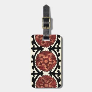 Suzani Style Decorative Floral Pattern Luggage Tag