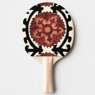 Suzani Style Decorative Floral Pattern Ping Pong Paddle