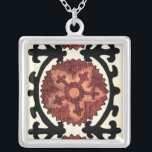 Suzani Style Decorative Floral Pattern Silver Plated Necklace<br><div class="desc">This decorative floral design by Chariklia Zarris is made to mimic suzani style tapestry. These tribal textiles originate from Central Asia and trace their ancestry back to the 15th century. Own a piece of history by purchasing this pattern!</div>