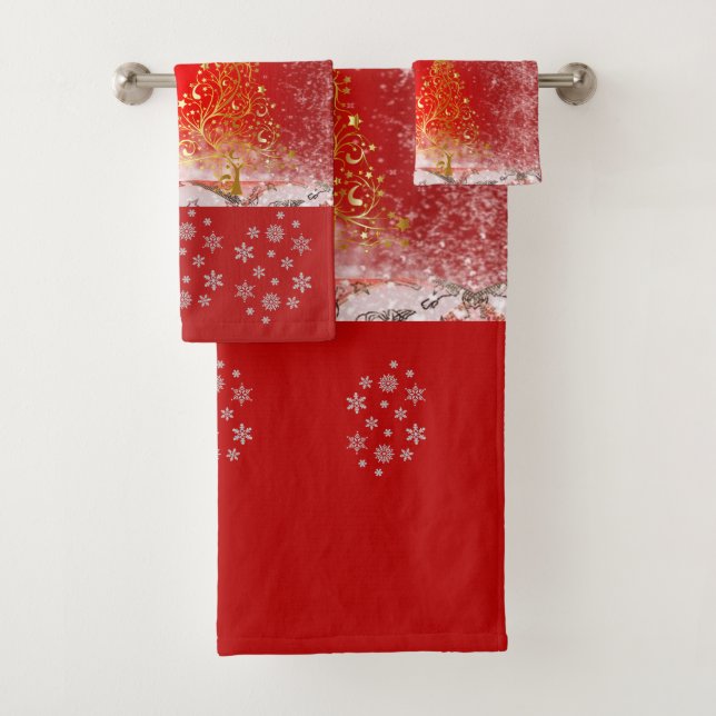 Suzanne Elizabeth Christmas Collection Bath Towel Set (Insitu)