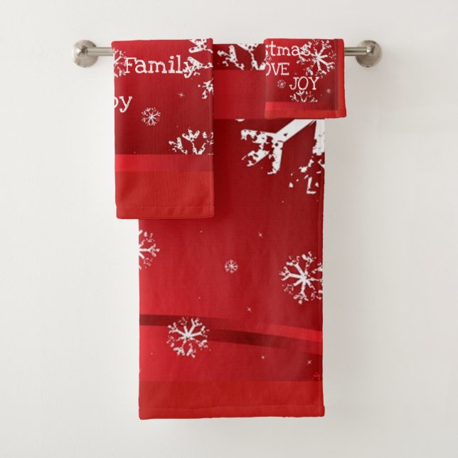 Suzanne Elizabeth Christmas Collection Holiday Bath Towel Set (Insitu)