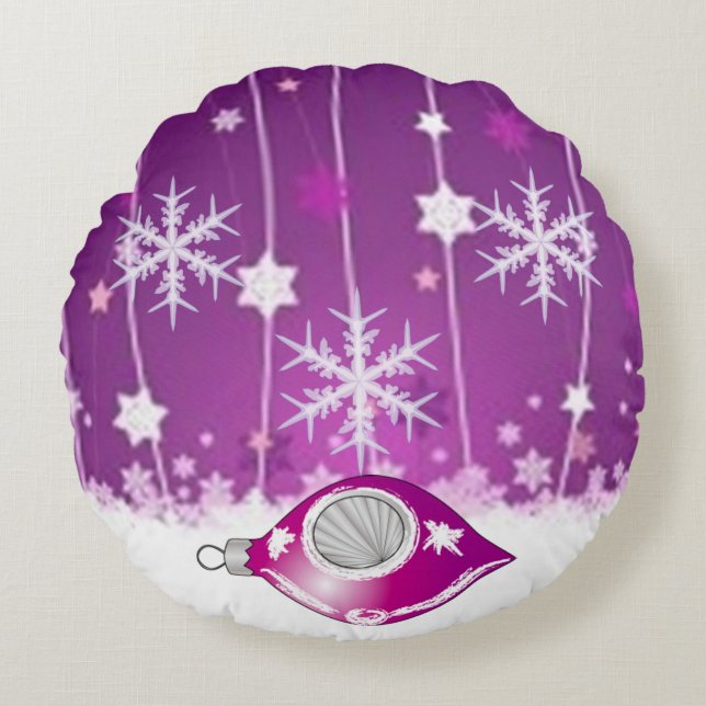 Suzanne Elizabeth Christmas Collection Round Pillow (Front)
