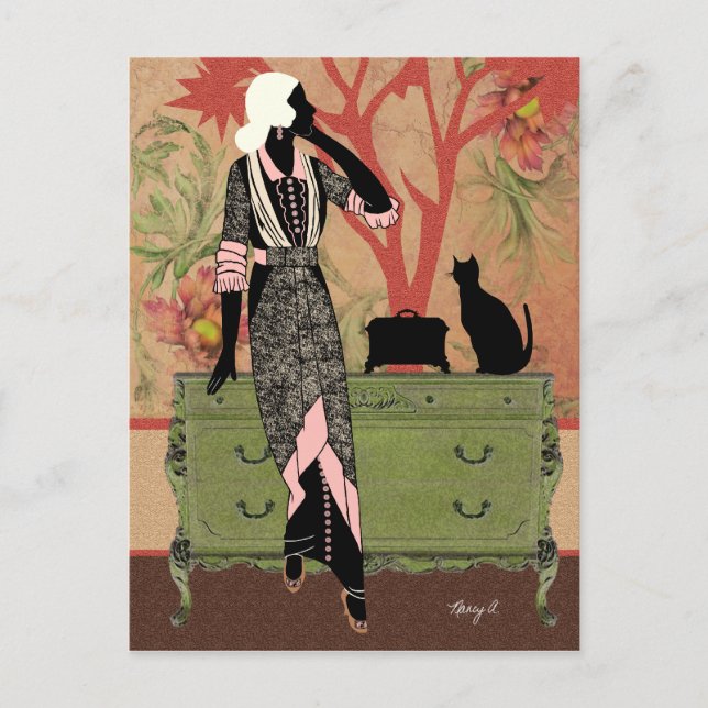 Suzanne in Orange & Green - Postcards (Front)