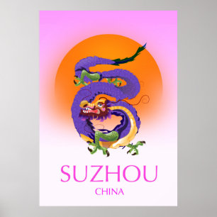 Suzhou China Dragon travel poster