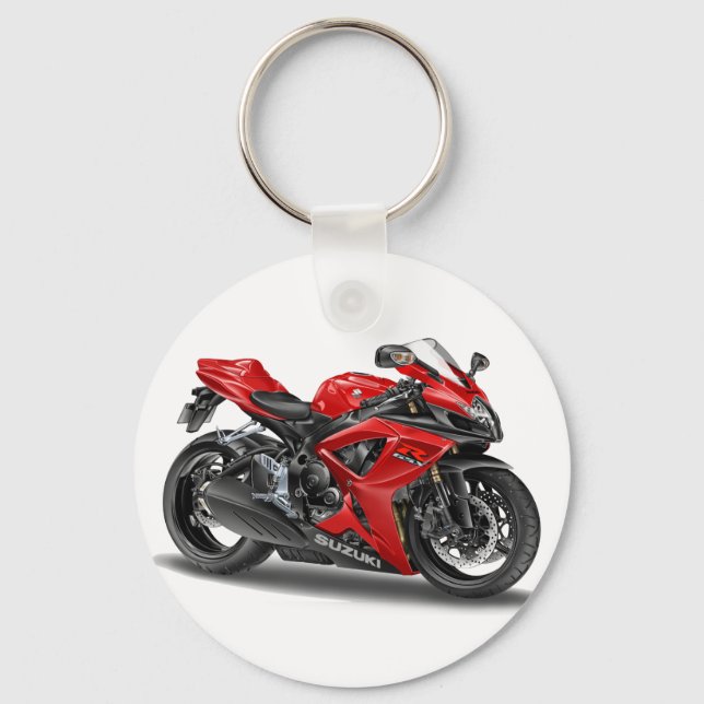 suzuki GSX-R600 Red Bike Keychain (Front)