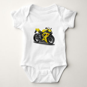 Suzuki GSX-R600 Yellow Bike Baby Bodysuit